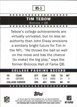 2010 Topps Magic - Rookie Stars #RS-3 Tim Tebow  Back