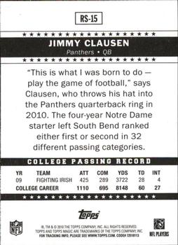 2010 Topps Magic - Rookie Stars #RS-15 Jimmy Clausen  Back