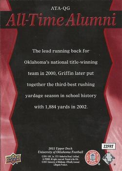 2011 Upper Deck University of Oklahoma - All-Time Alumni #ATA-QG Quentin Griffin Back