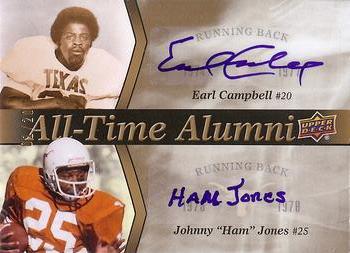 2011 Upper Deck University of Texas - All-Time Alumni Duos Autographs #ATAD-CJ Earl Campbell / Johnny 