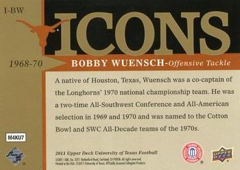 2011 Upper Deck University of Texas - Icons #I-BW Bobby Wuensch Back