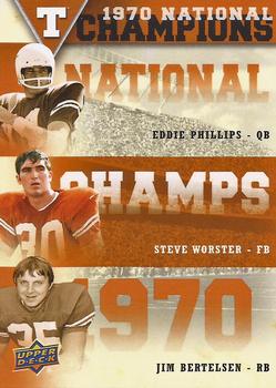 2011 Upper Deck University of Texas - National Champions Trios #NCT-PWB Jim Bertelsen / Steve Worster / Eddie Phillips Front