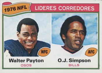 1977 Topps Mexican #3 Walter Payton / O.J. Simpson Front