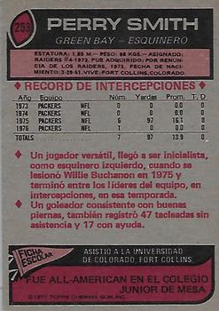 1977 Topps Mexican #253 Perry Smith Back