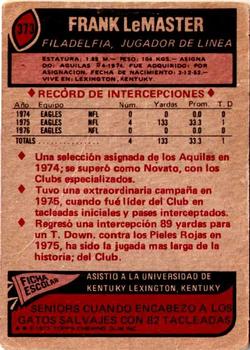 1977 Topps Mexican #373 Frank LeMaster Back