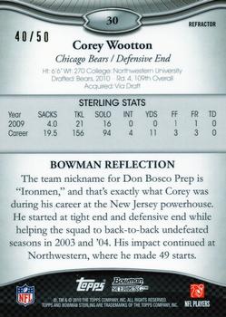 2010 Bowman Sterling - Black Refractors #30 Corey Wootton  Back