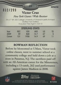 2010 Bowman Sterling - Refractors #21 Victor Cruz  Back
