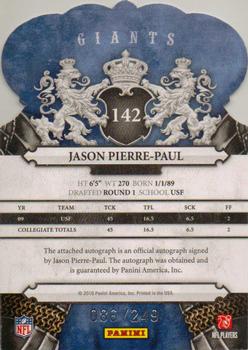 2010 Panini Crown Royale - Autographs #142 Jason Pierre-Paul Back
