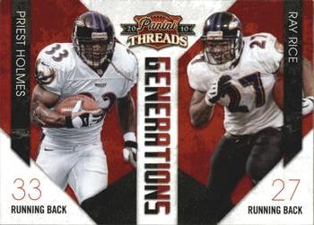 2010 Panini Threads - Generations #3 Priest Holmes / Ray Rice  Front