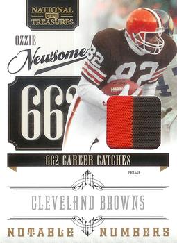 2010 Playoff National Treasures - Notable Numbers Materials Prime #25 Ozzie Newsome Front
