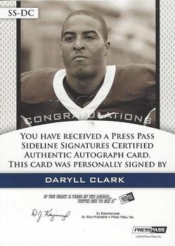 2010 Press Pass PE - Sideline Signatures Ruby #SS-DC Daryll Clark Back