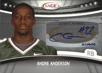 2010 SAGE - Autographs Silver #A-3 Andre Anderson  Front