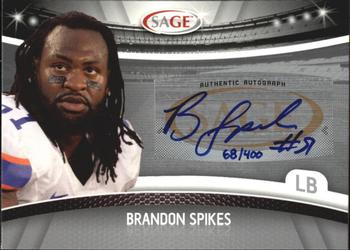 2010 SAGE - Autographs Silver #A-45 Brandon Spikes  Front