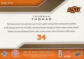 2010 SPx - SPX Shadow Box #SB-TH Thurman Thomas  Back