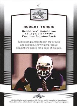 2012 Leaf Draft #41 Robert Turbin Back