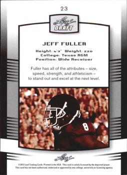 2012 Leaf Draft - Blue #23 Jeff Fuller Back