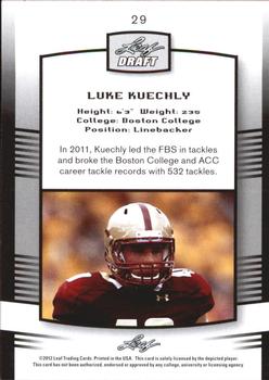 2012 Leaf Draft - Gold #29 Luke Kuechly Back