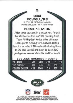2011 Topps Prime - Red #3 Bilal Powell Back