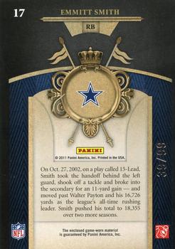 2011 Panini Crown Royale - Royalty Materials #17 Emmitt Smith Back