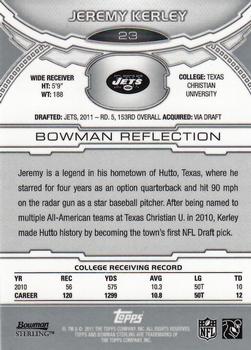 2011 Bowman Sterling - Refractors #23 Jeremy Kerley Back