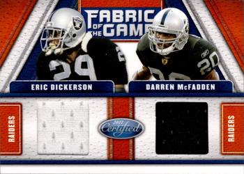 2011 Panini Certified - Fabric of the Game Combos #9 Eric Dickerson / Darren McFadden Front