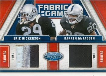 2011 Panini Certified - Fabric of the Game Combos Prime #9 Eric Dickerson / Darren McFadden Front