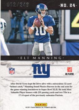 2011 Panini Plates & Patches - Honors #24 Eli Manning Back