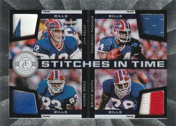 2011 Panini Totally Certified - Stitches in Time Prime #8 Jim Kelly / Thurman Thomas / Andre Reed / Bruce Smith Front