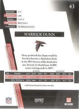 2007 Playoff Absolute Memorabilia #43 Warrick Dunn Back