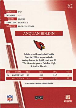 2007 Playoff Absolute Memorabilia #62 Anquan Boldin Back