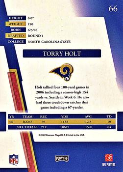 2007 Playoff Absolute Memorabilia #66 Torry Holt Back