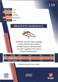 2007 Playoff Absolute Memorabilia #139 Brandon Marshall Back