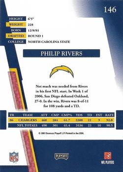 2007 Playoff Absolute Memorabilia #146 Philip Rivers Back