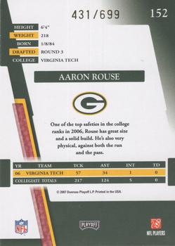 2007 Playoff Absolute Memorabilia #152 Aaron Rouse Back