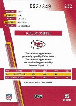 2007 Playoff Absolute Memorabilia #232 Kolby Smith Back