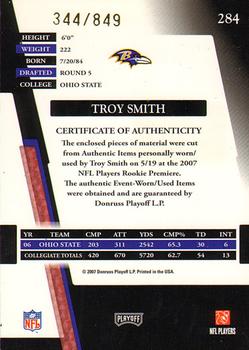 2007 Playoff Absolute Memorabilia #284 Troy Smith Back