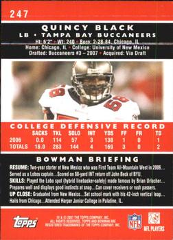 2007 Bowman #247 Quincy Black Back