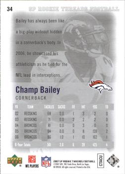 2007 SP Rookie Threads #34 Champ Bailey Back