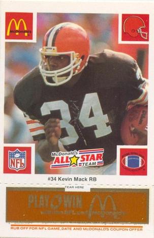 1986 McDonald's All-Star Team - Full Game Pieces: Week 3 Gold/Orange Tab #NNO Kevin Mack Front