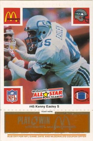 1986 McDonald's All-Star Team - Full Game Pieces: Week 3 Gold/Orange Tab #NNO Kenny Easley Front