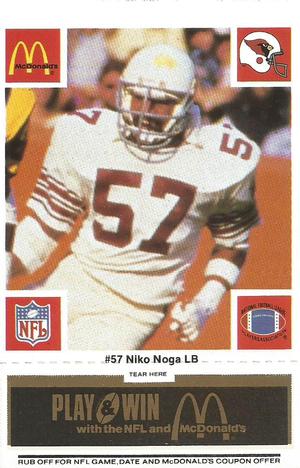 1986 McDonald's St. Louis Cardinals - Full Game Pieces - Week 2 Black/Gray Tab #NNO Niko Noga Front