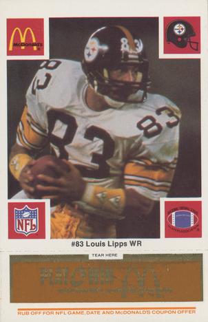 1986 McDonald's Pittsburgh Steelers - Full Game Pieces - Week 3 Gold/Orange Tab #NNO Louis Lipps Front
