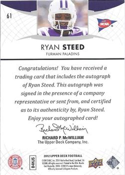 2012 Upper Deck - Rookie Autographs #61 Ryan Steed Back