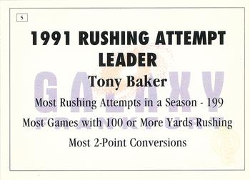 1992 Ultimate WLAF #5 Tony Baker Back
