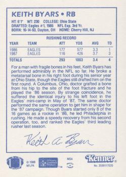 1988 Kenner Starting Lineup Cards #3599117020 Keith Byars Back