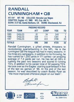 1988 Kenner Starting Lineup Cards #3599117010 Randall Cunningham Back