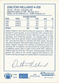 1989 Kenner Starting Lineup Cards #3992998060 Dalton Hilliard Back