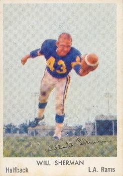 1959 Bell Brand Los Angeles Rams #14 Will Sherman Front