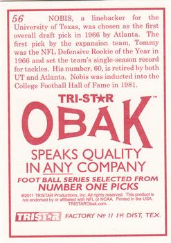 2011 TriStar Obak #56 Tommy Nobis Back