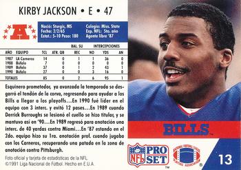 1991 Pro Set Spanish #13 Kirby Jackson Back